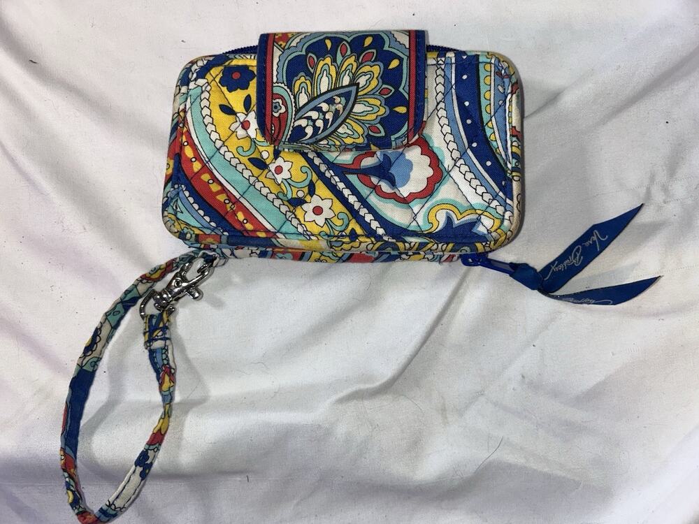 Vera Bradley Marina Paisley Carry It All Wristlet Wallet Quilted Vibrant